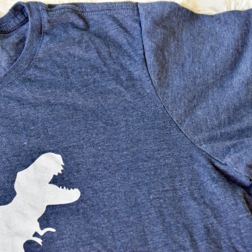 Boys Navy Blue Short-Sleeve Dino Graphic Tee